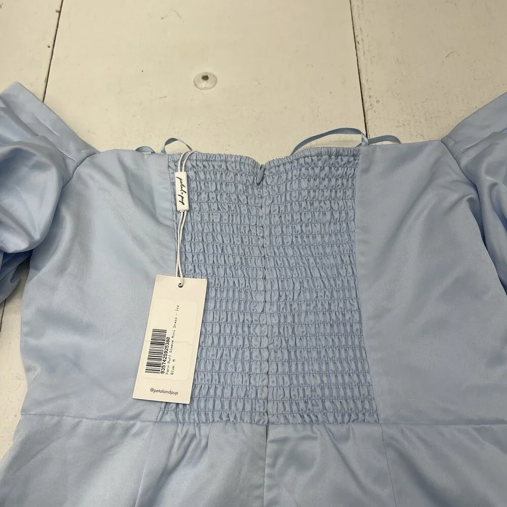 Petal & Pup Fern Light Blue Puff Short Sleeve Mini Dress Women's Size M Defect - Picture 10 of 10